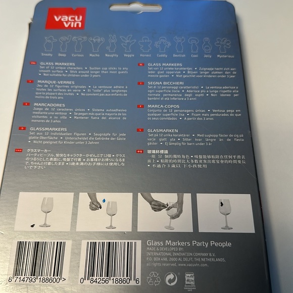 Vacuvin Glass Markers Party people monsters - Picture 2 of 2